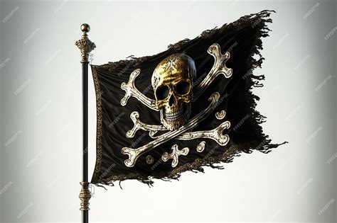 Premium AI Image | Jolly Roger the pirates flag isolated on white