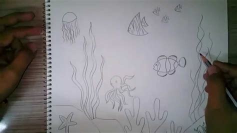 Ocean Easy Underwater Pencil Drawing - canvas-valley