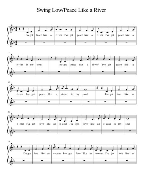 Peace Like a River sheet music for Piano download free in PDF or MIDI