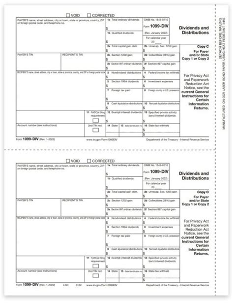 1099DIV Tax Forms Sets for Payers & Recipients - ZBPforms.com