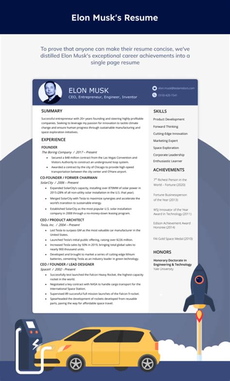 Elon Musk’s Resume (All on One Page) | Resume Genius