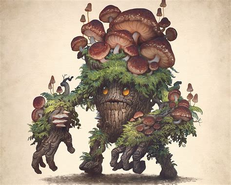 Caputmortuum, halloween, brown, art, fantasy, green, justin gerard, mushroom HD wallpaper | Pxfuel