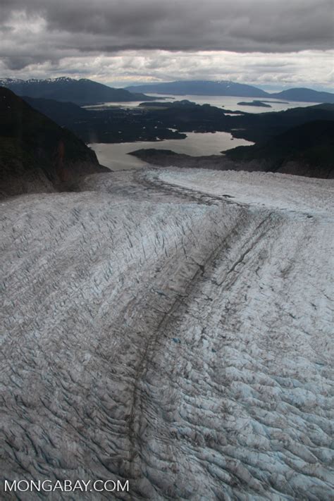 Aerial view of Mendenhall glacier