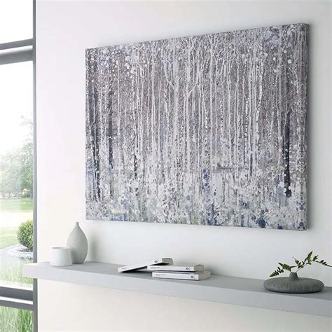 HandPainted White gray black paintings Abstract Modern landscape Oil ...