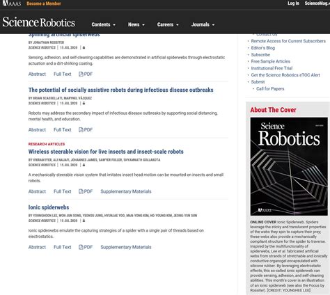 Science Robotics : Publishing News