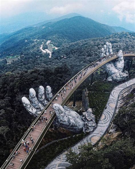 10.2b Beğenme, 122 Yorum - Instagram'da @daringplanet: “Unique Golden Hands Bridge in Vietnam ...