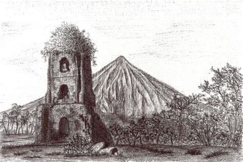 Mayon Volcano + Cagsawa Ruins by DoodlingDoe on DeviantArt