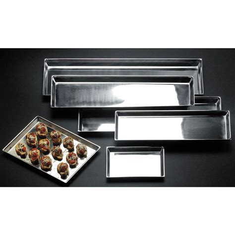 Stainless Steel Serving Tray 28 7/10"L x 9 4/5"W x 1 2/5"H