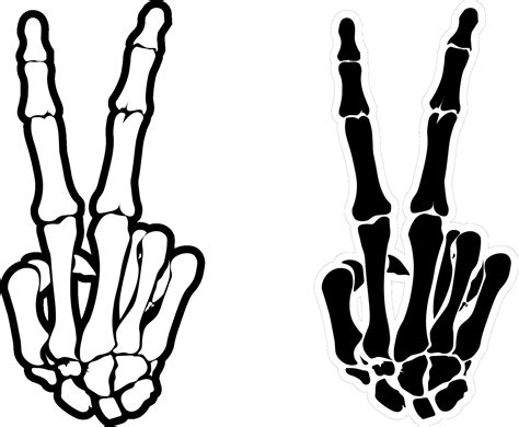 Peace Skeleton Hand SVG Digital Instant Download for Cricut, Silhouette - Etsy Israel