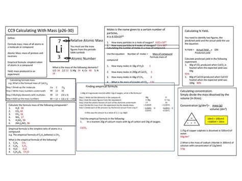 CC9 - Calculating Involving Masses (p26-30) - ppt download