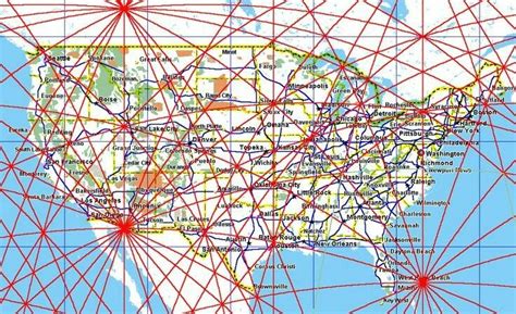 Ley lines across the United States. | Ley lines, Earth grid, Mysterious universe