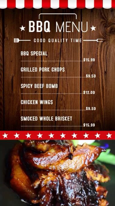 BBQ Restaurant Video Menu Template | PosterMyWall