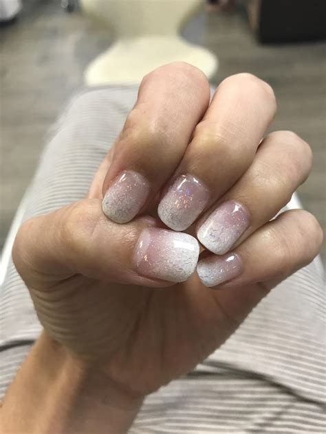 My wedding day nails - ombre french tip gel manicure with glitter overlay : r/weddingplanning