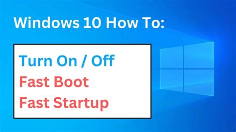 How To Turn Fast Boot On / Off - Enable / Disable Fast Startup - Windows 10 - YouTube