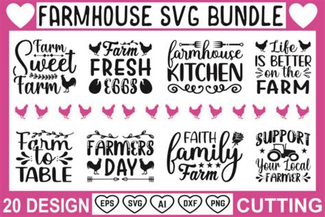 Farmhouse SVG Bundle Bundle · Creative Fabrica