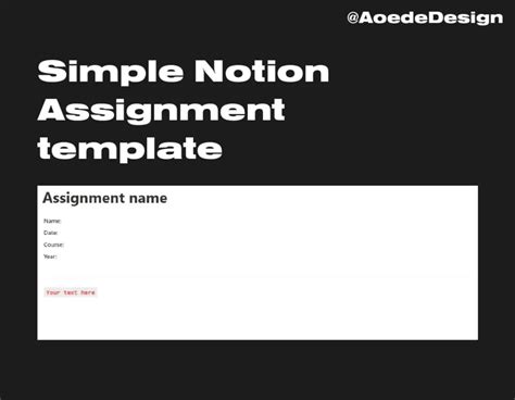 Notion Assignment Template - Notion Templates Hub