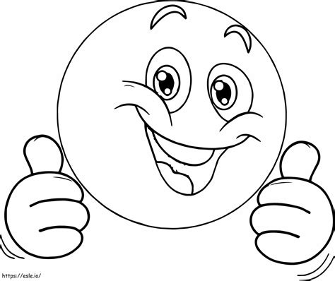 Smiley Face Emoji coloring page