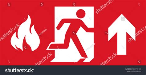 Red Emergency Fire Exit Sign Stock Vector (Royalty Free) 1362778160 ...