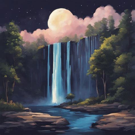 Night waterfall by Solgalovamaria on DeviantArt