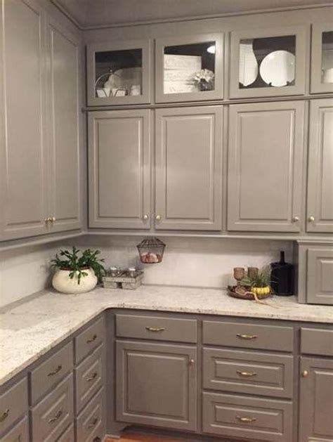 Easy Grey Kitchen Cabinets Ideas For Your Kitchen 46 | Taupe kitchen cabinets, Kitchen ...