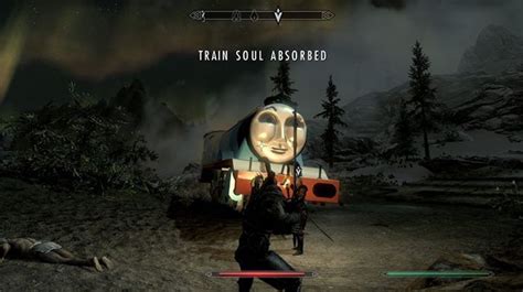 This Skyrim mod that turns all the dragons into trains from Thomas the ...