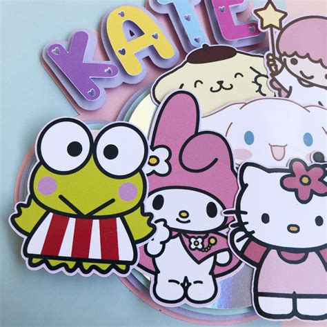 Sanrio Cake Topper Party Decoration Birthday Girl Cupcake - Etsy