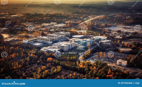 Aerial View of Campus in Fall Stock Illustration - Illustration of ...