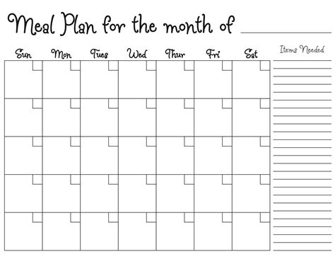 7 best images of blank meal planner sheet printable free printable ...