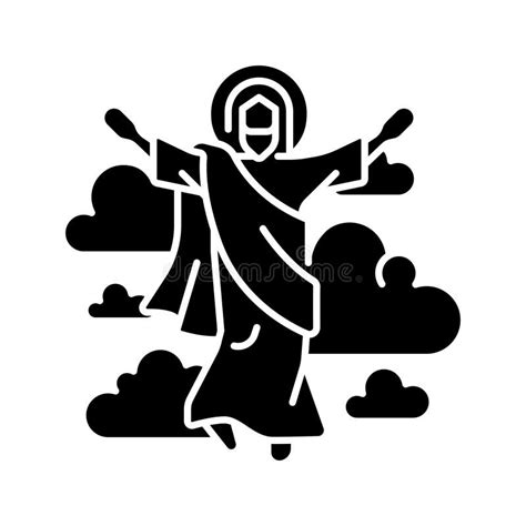 Ascension of Jesus Black Glyph Icon Stock Vector - Illustration of ...