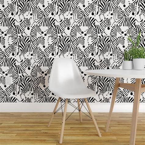 Abstract Zebra Wallpaper Zebra Black And White by | Etsy | Zebra wallpaper, Black and white ...