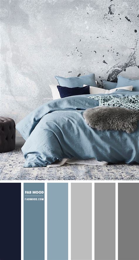 Dusty Blue and Grey Bedroom Color Scheme