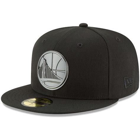 New Era Golden State Warriors Black Sleeked Finish 59FIFTY Fitted Hat