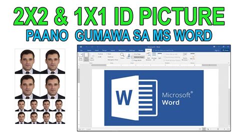 HOW TO CREATE 2X2 & 1X1 ID PICTURE IN MS WORD FOR BEGINNERS - YouTube