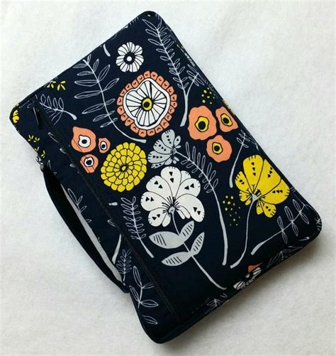 Bible Cover Modern Flowers on Navy