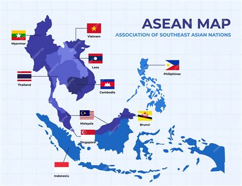 Free Vector | Asean map infographic