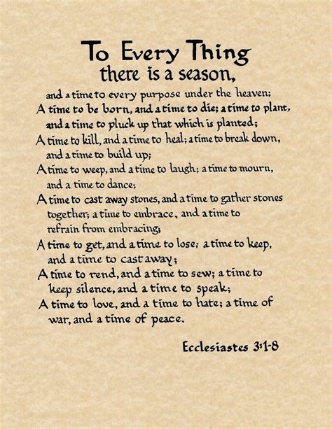 Ecclesiastes 3:1-8 of The Holy Bible King James Version/KJV | Etsy