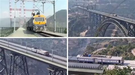 Chenab Rail Bridge: Indian Railways conducts trial run of Sangaldan-Reasi link, train passes via ...