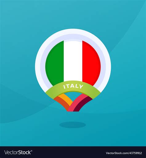 Italy flag map location pin european football Vector Image