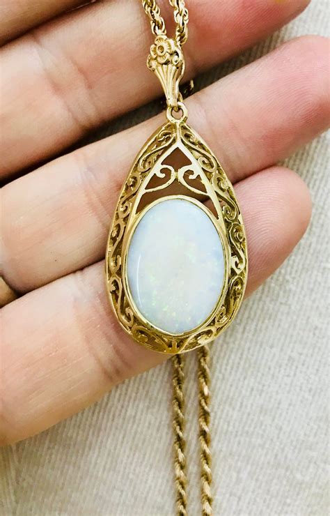 Beautiful huge vintage 9ct gold Opal necklace - London 1983 ***Reserved***