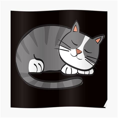 "Sleeping Calico Cat kitten Cute" Poster for Sale by ClowArt | Redbubble