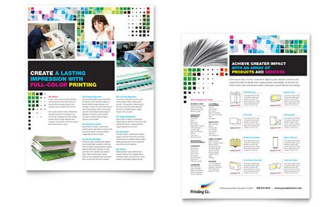 Printing Company Datasheet Template Design