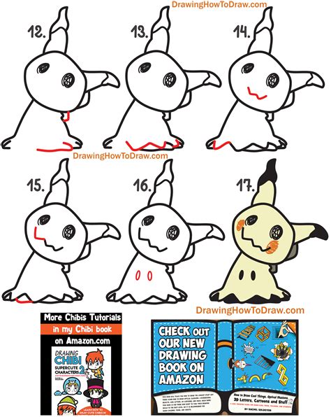 How to Draw Mimikyu from Pokemon Easy Step by Step Drawing Lesson for ...