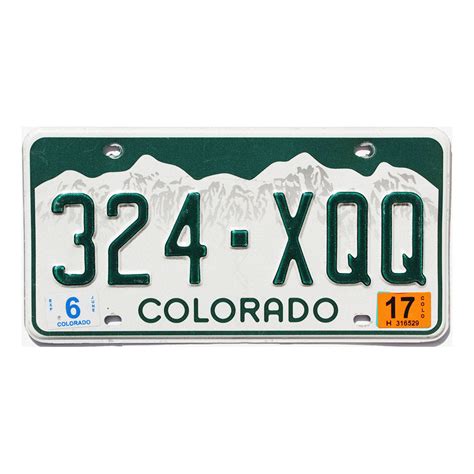 2017 Colorado #324XQQ | Best Old CO License Plates