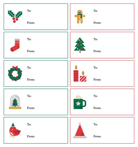 10 Best Christmas Printable Labels Templates PDF for Free at Printablee
