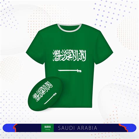 Saudi Arabia rugby jersey with rugby ball of Saudi Arabia on abstract ...