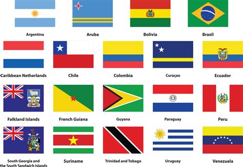 List of national flags of South America 10550232 Vector Art at Vecteezy