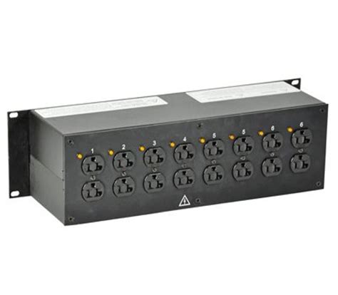 Lex 3RU Rack Mount Power Distribution, 50 Amp California-style locking In/Thru to Duplexes