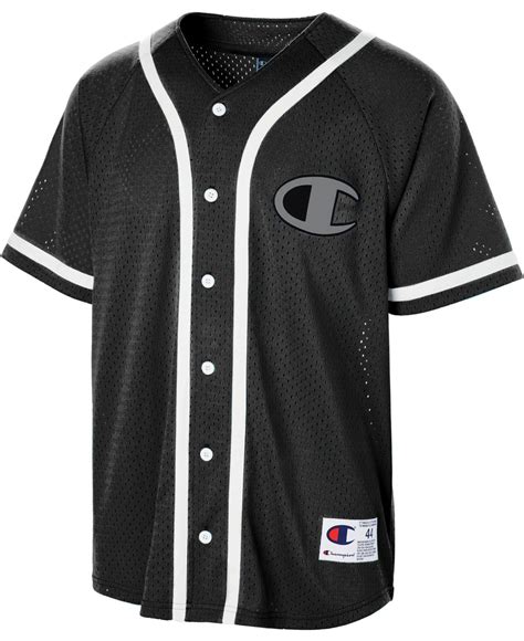 Champion Synthetic C-life Mesh Baseball Jersey in Black for Men - Lyst