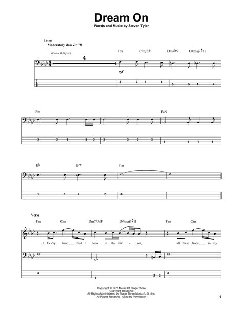 Dream On by Aerosmith - Bass Tab - Guitar Instructor