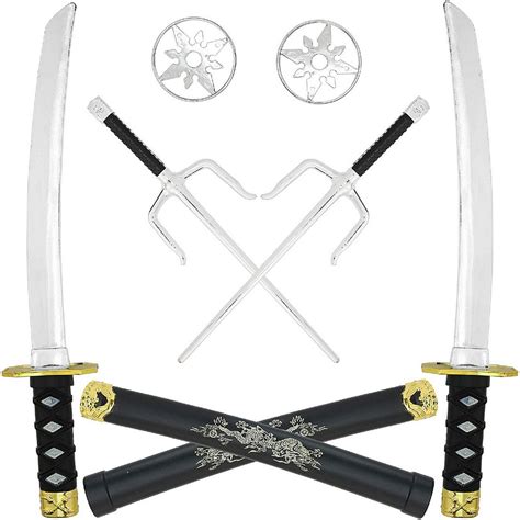 Skeleteen Ninja Weapons Toy Set - Fighting Warrior Weapon Costume Set ...